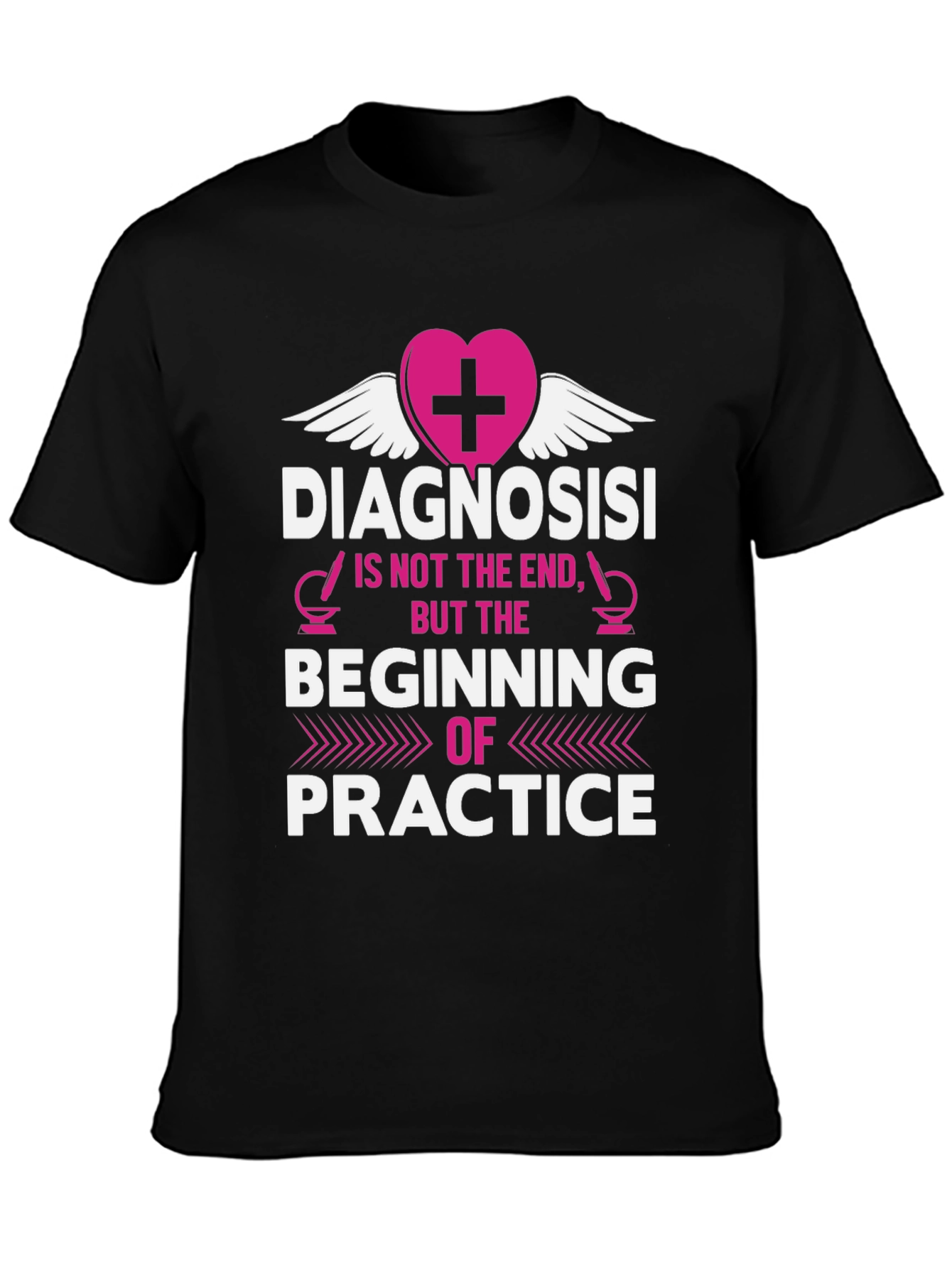 Camiseta Negra con Diseño Médico Motivacional