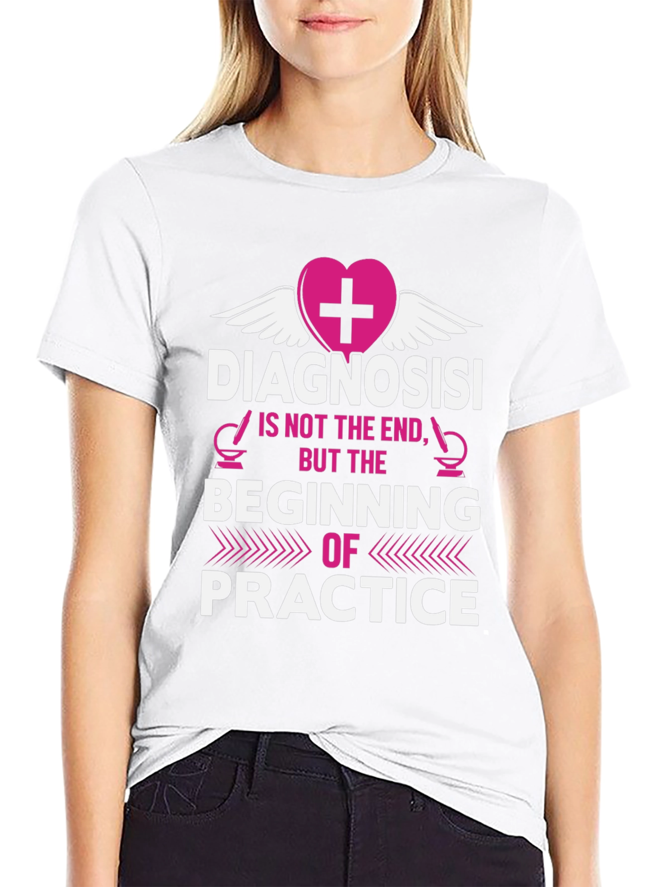 Camiseta Negra con Diseño Médico Motivacional