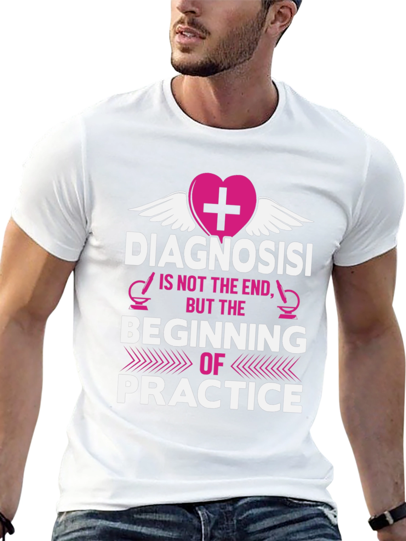 Camiseta Negra con Diseño Médico Motivacional