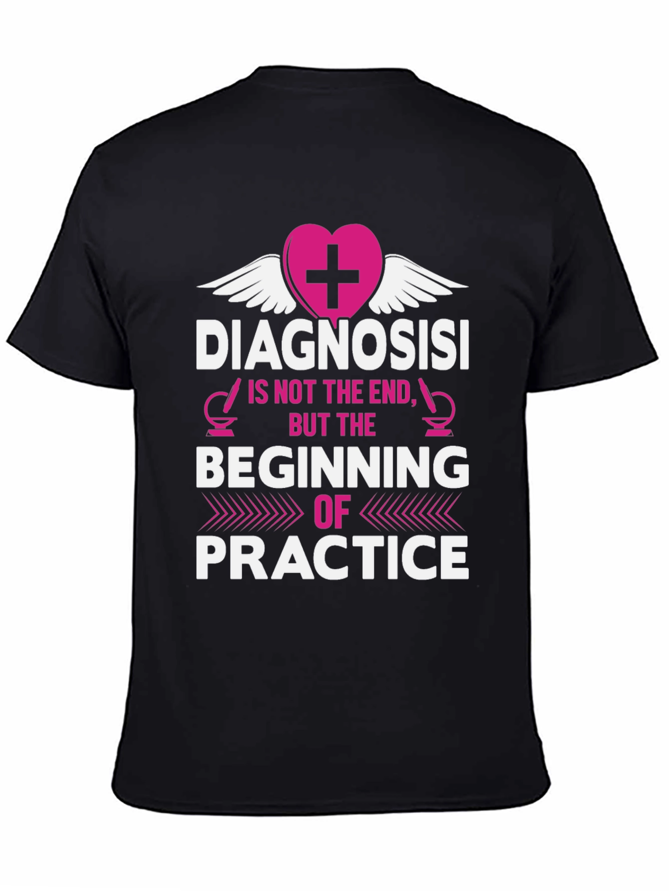 Camiseta Negra con Diseño Médico Motivacional