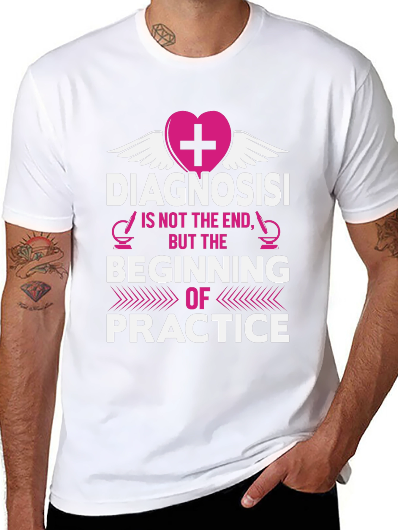 Camiseta Negra con Diseño Médico Motivacional