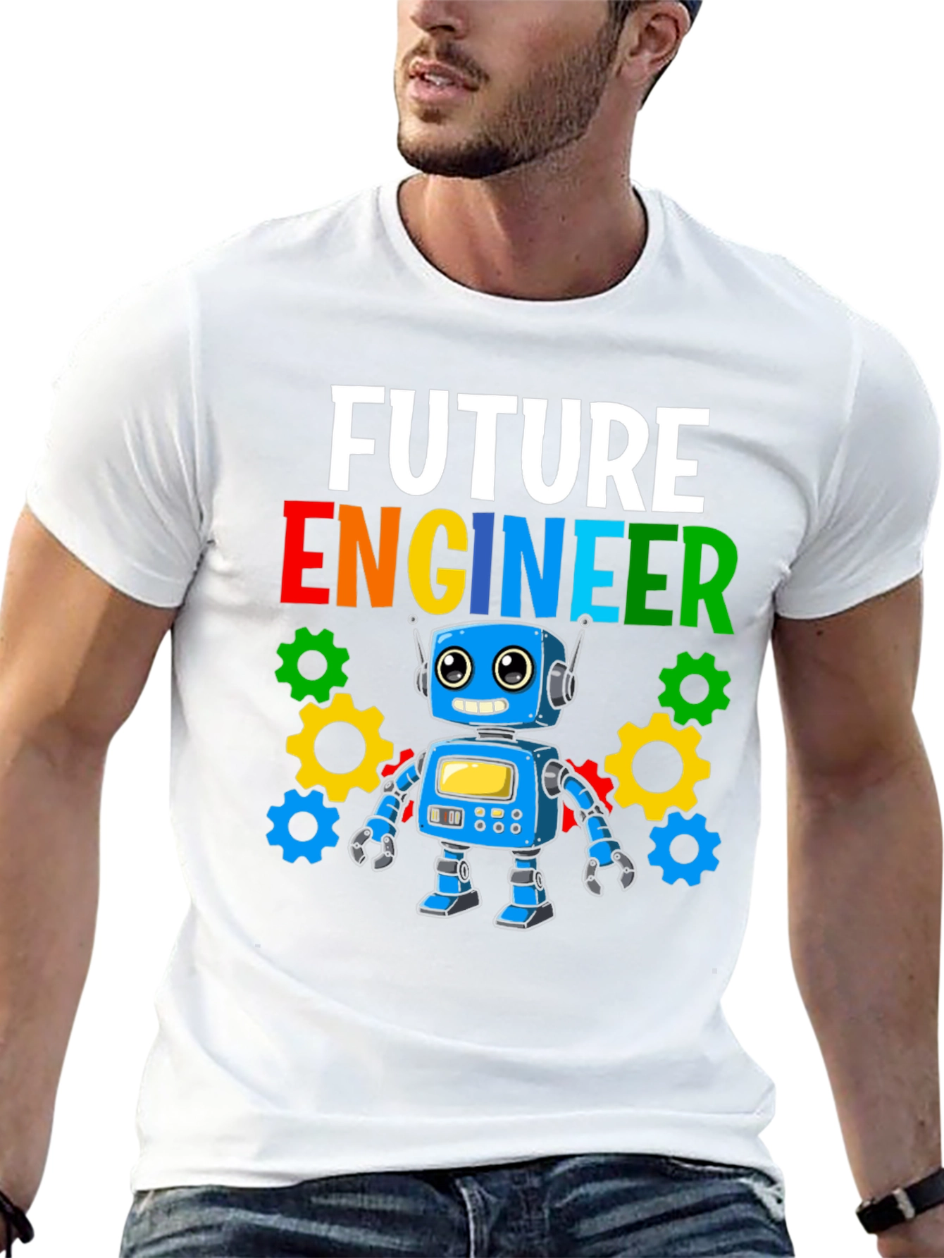 Camiseta Niño Futuro Ingeniero Robot Divertido