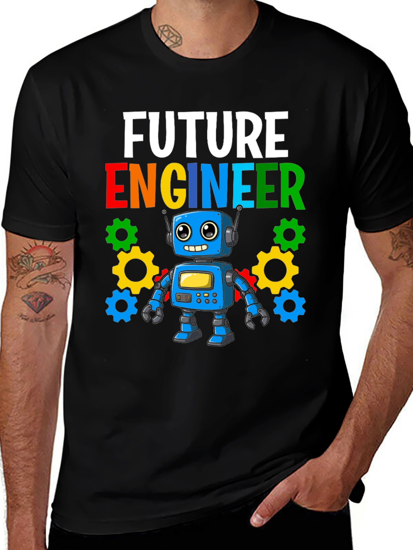 Camiseta Niño Futuro Ingeniero Robot Divertido