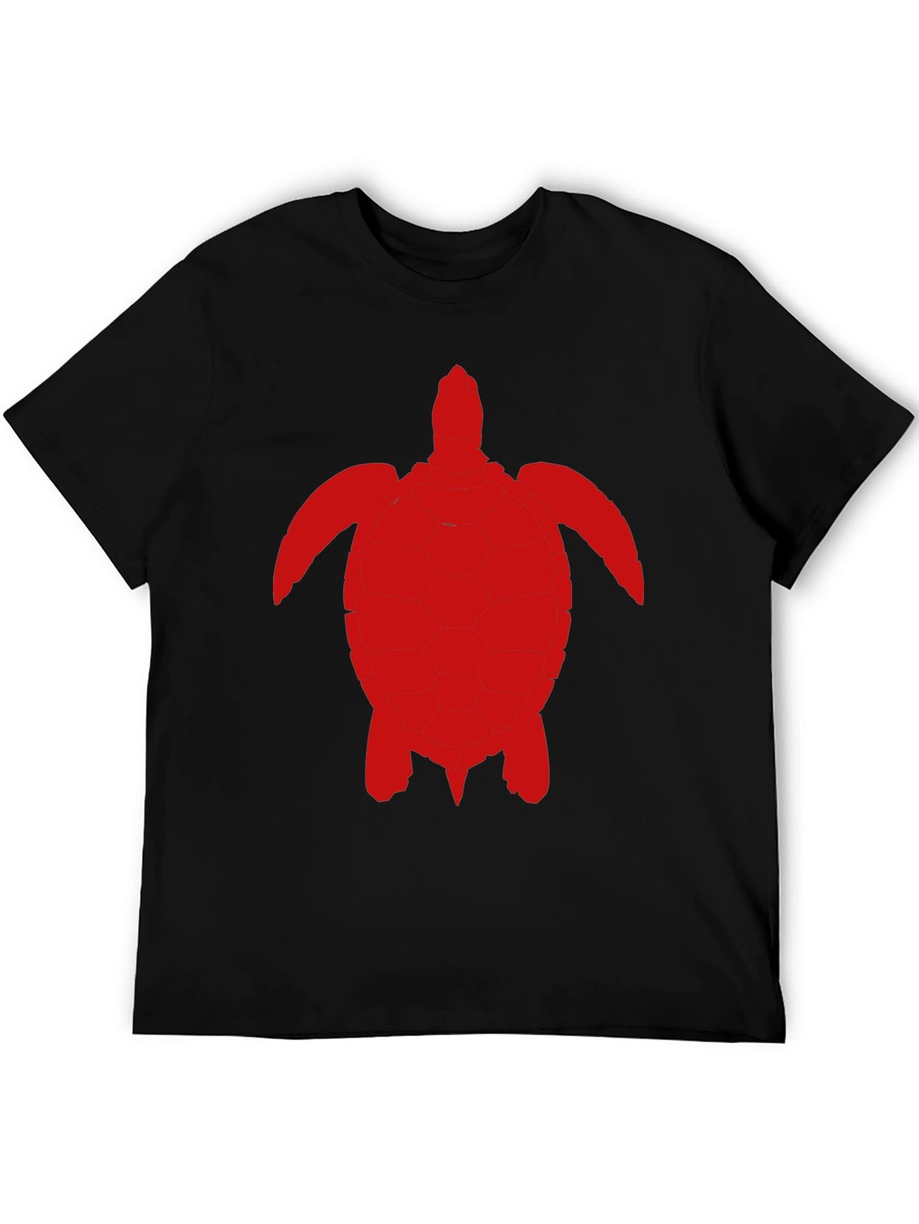 Camiseta Negra con Diseño de Tortuga Roja