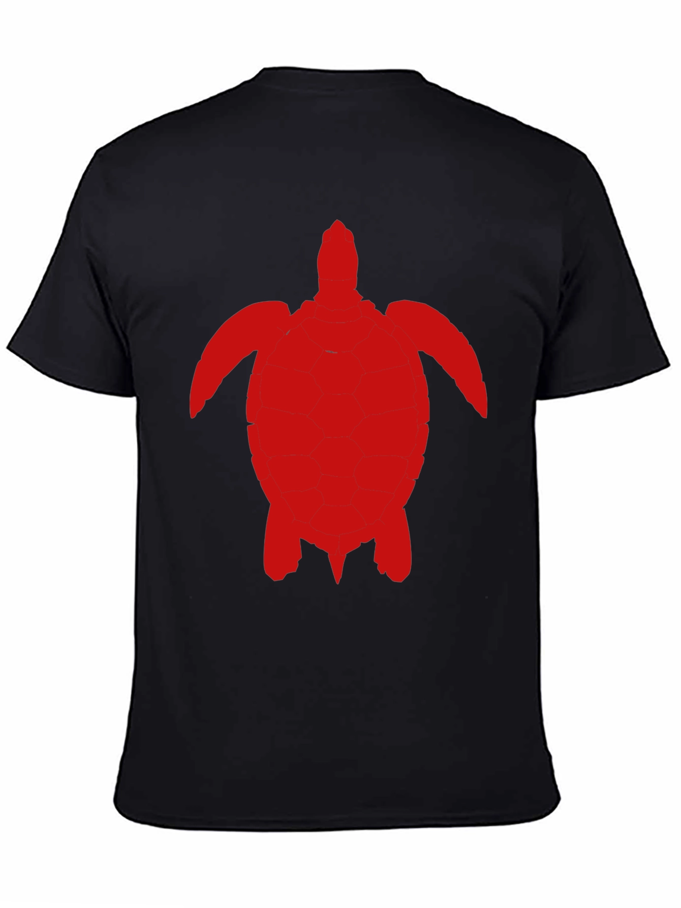 Camiseta Negra con Diseño de Tortuga Roja