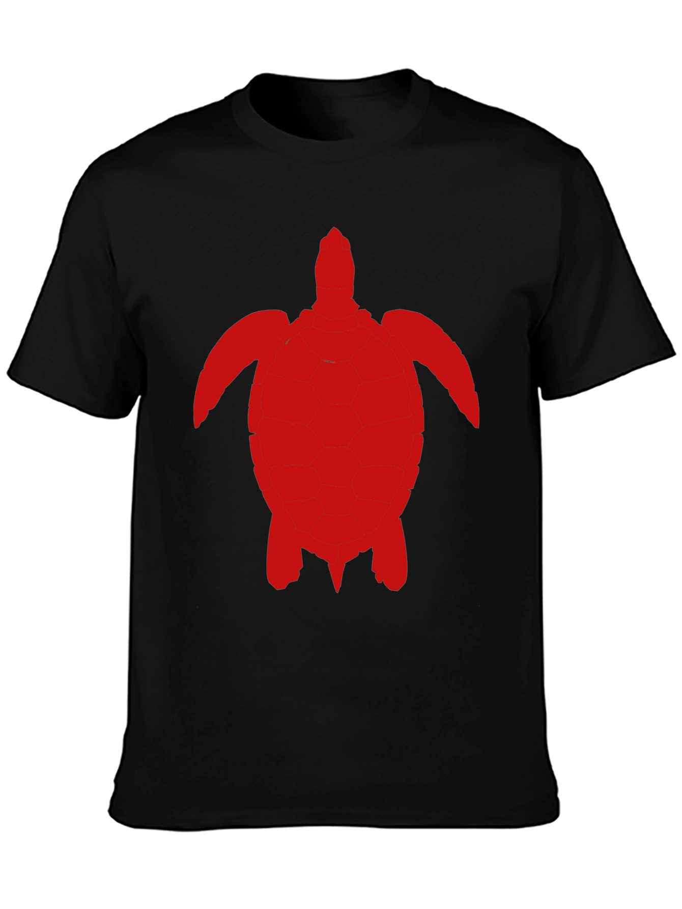 Camiseta Negra con Diseño de Tortuga Roja