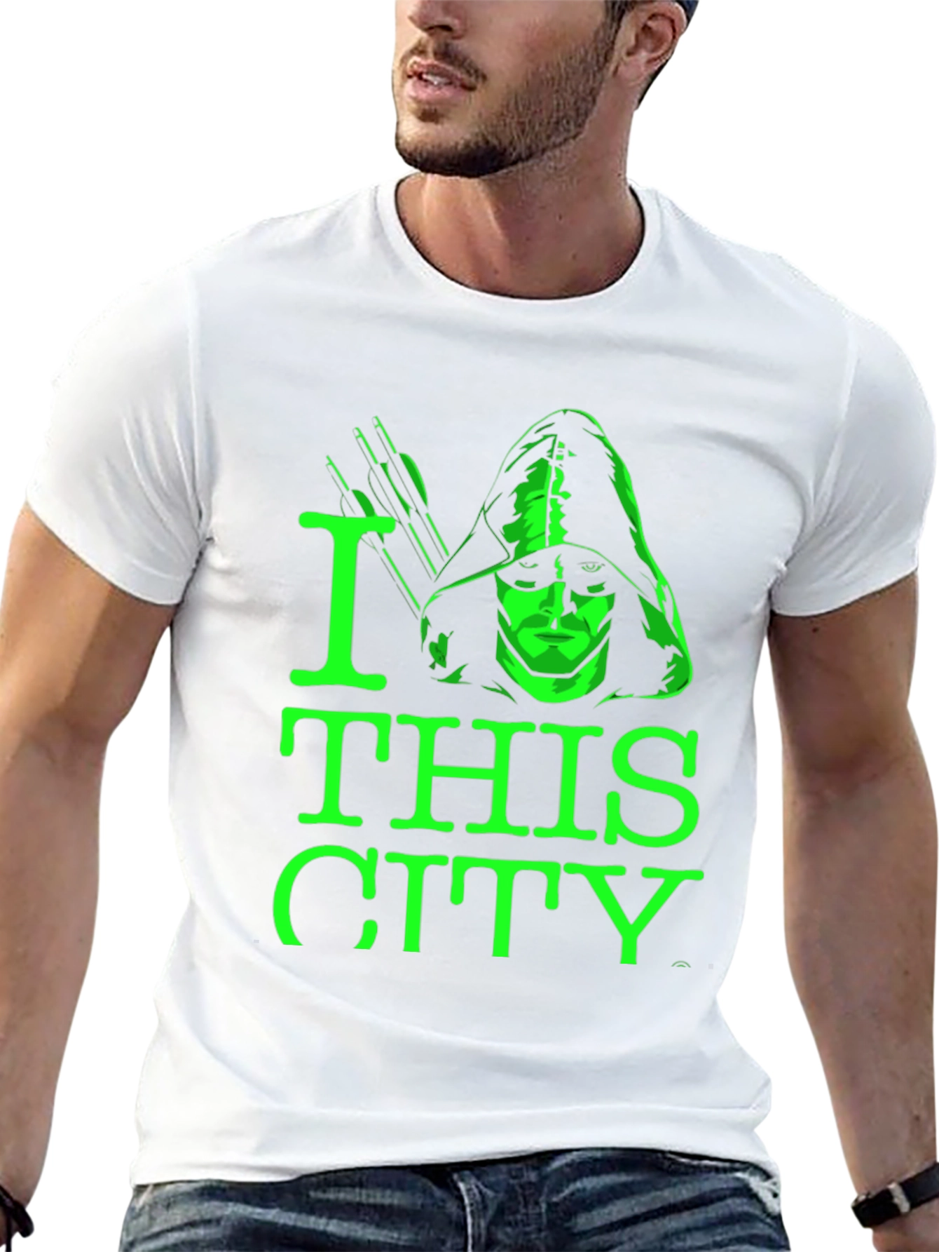 Camiseta Negra Green Arrow I Love This City