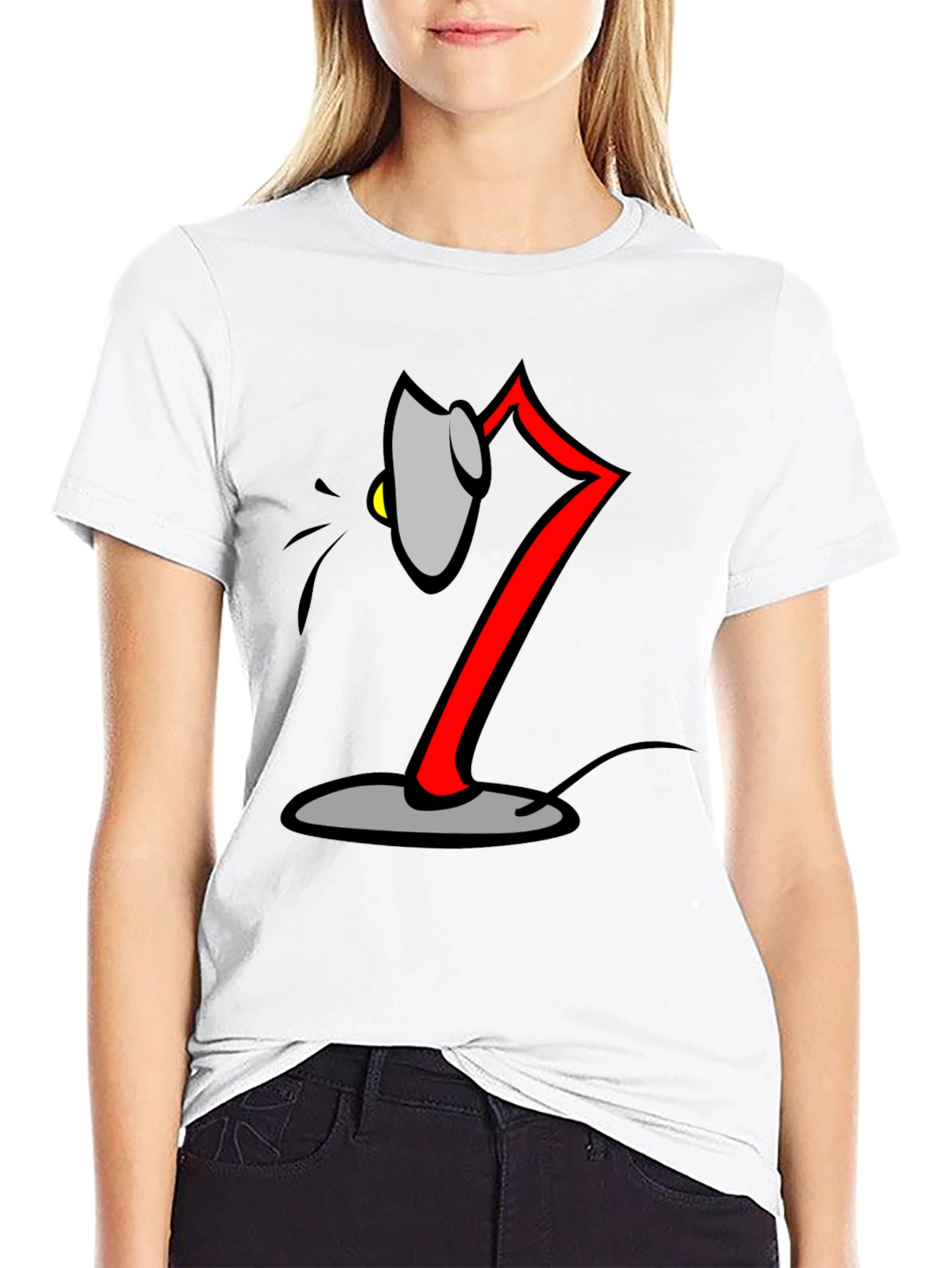 Camiseta Negra con Diseño de Lámpara Animada