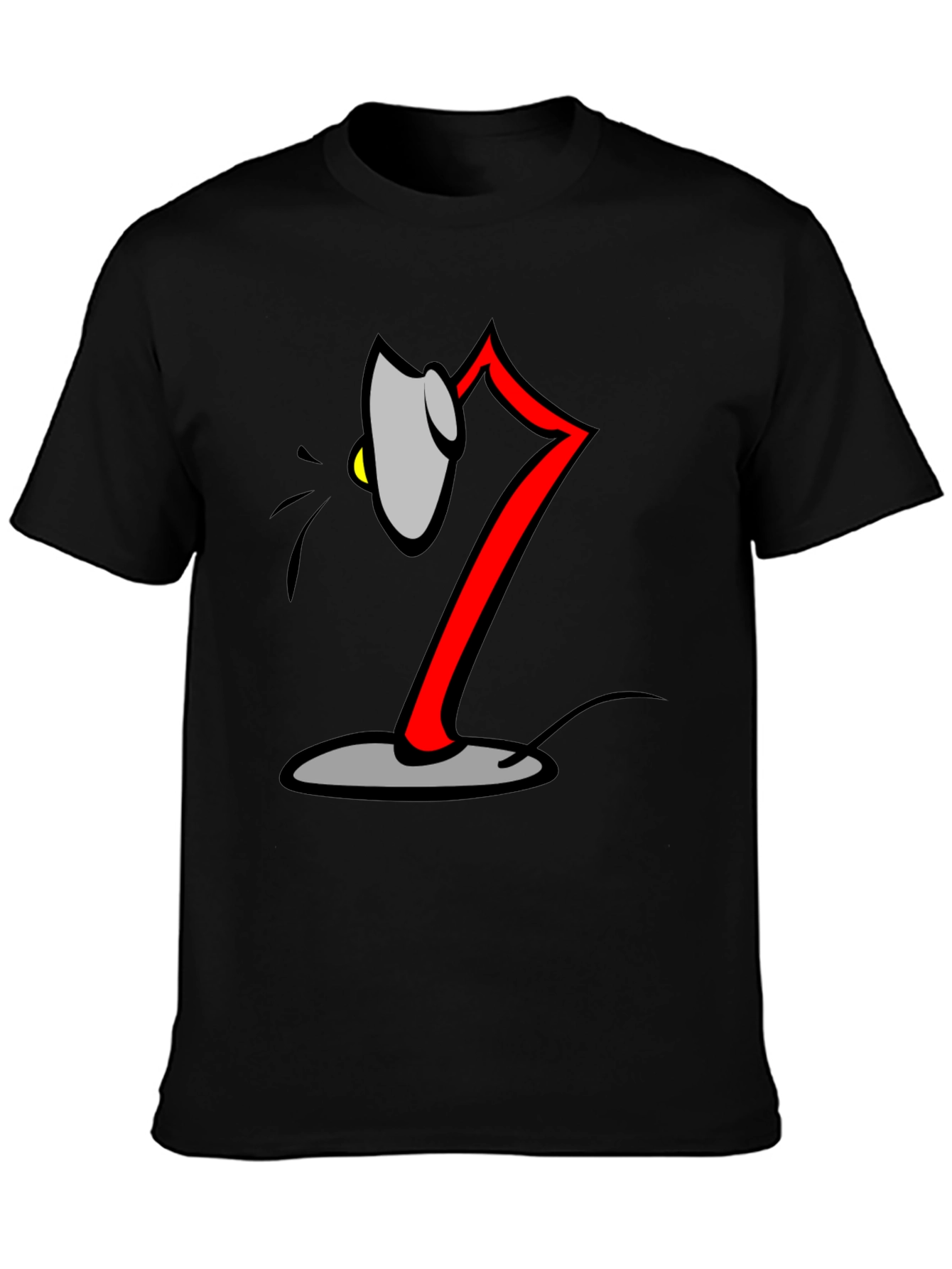 Camiseta Negra con Diseño de Lámpara Animada