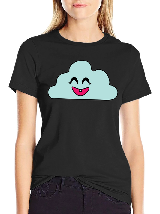 Camiseta Negra con Nube Sonriente