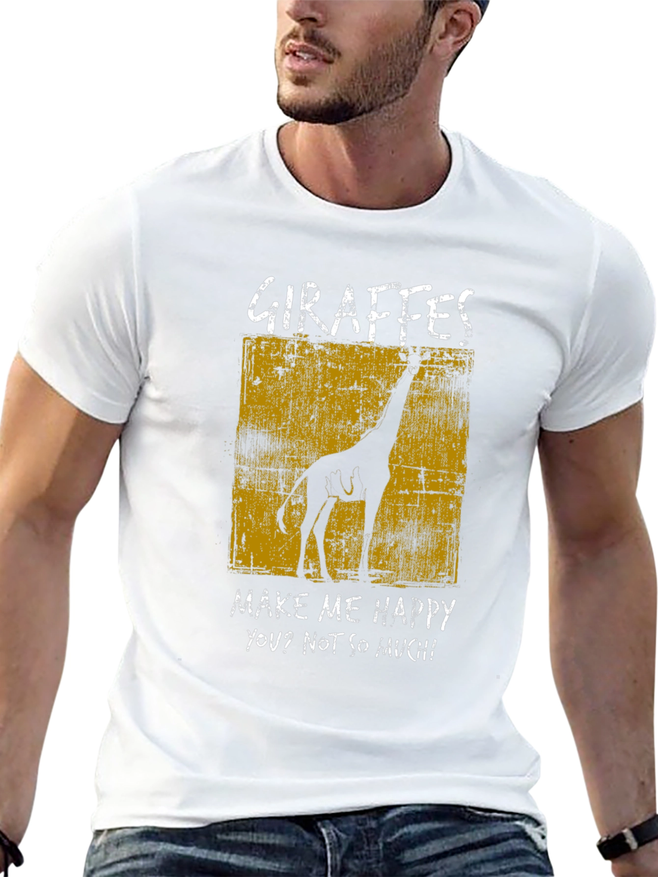 Camiseta Negra con Diseño de Jirafa Graciosa