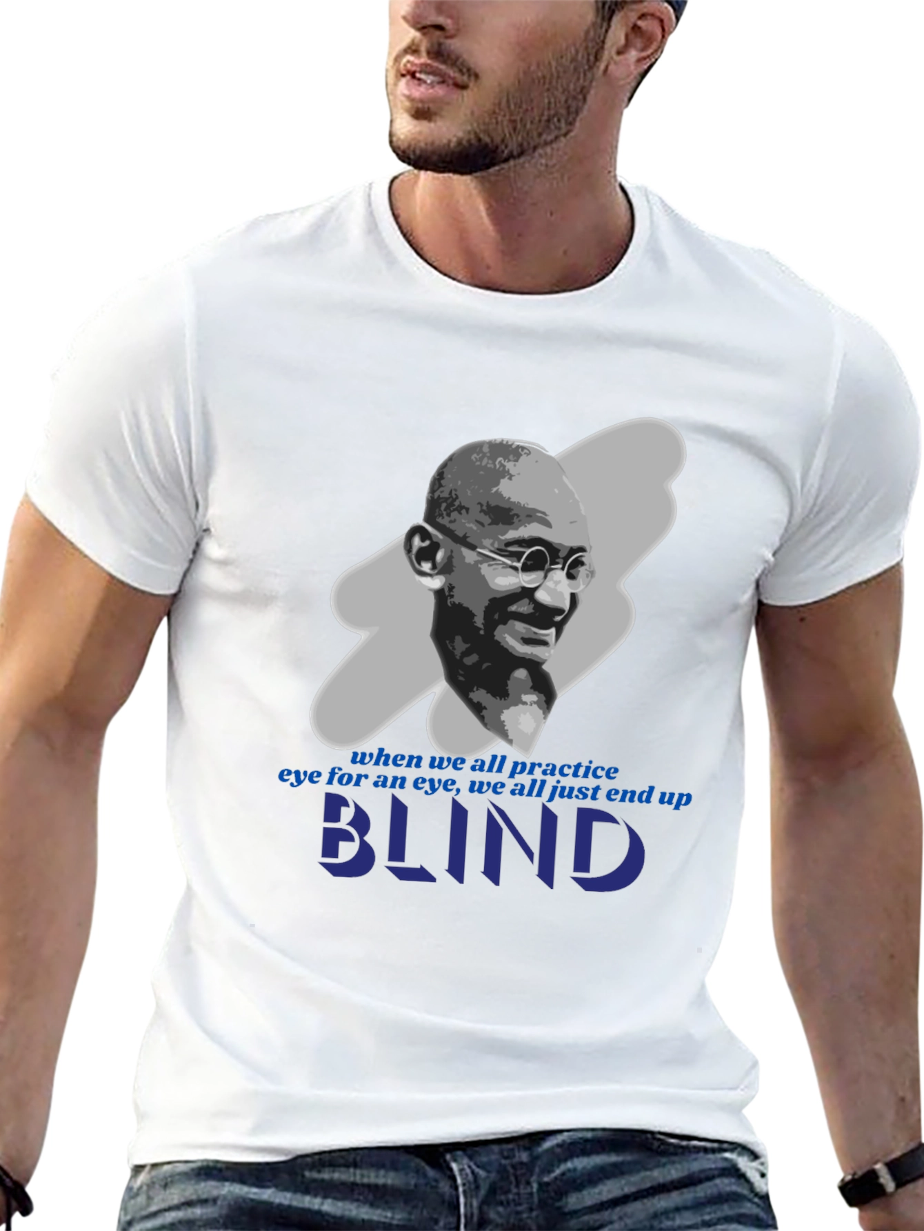 Camiseta Gandhi: Ojo por Ojo te Dejará Ciego