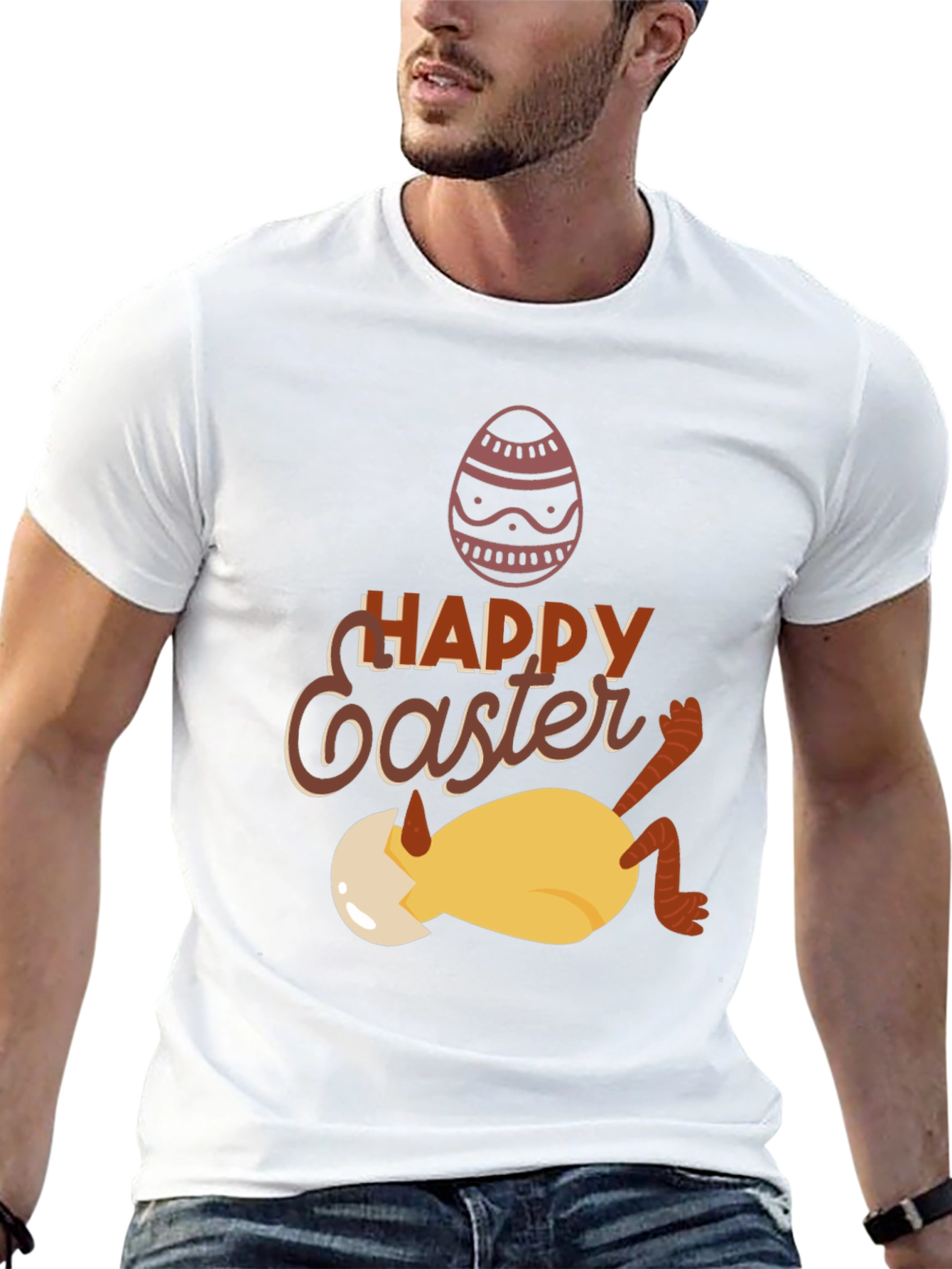 Camiseta Negra con Diseño de Pascua Divertido
