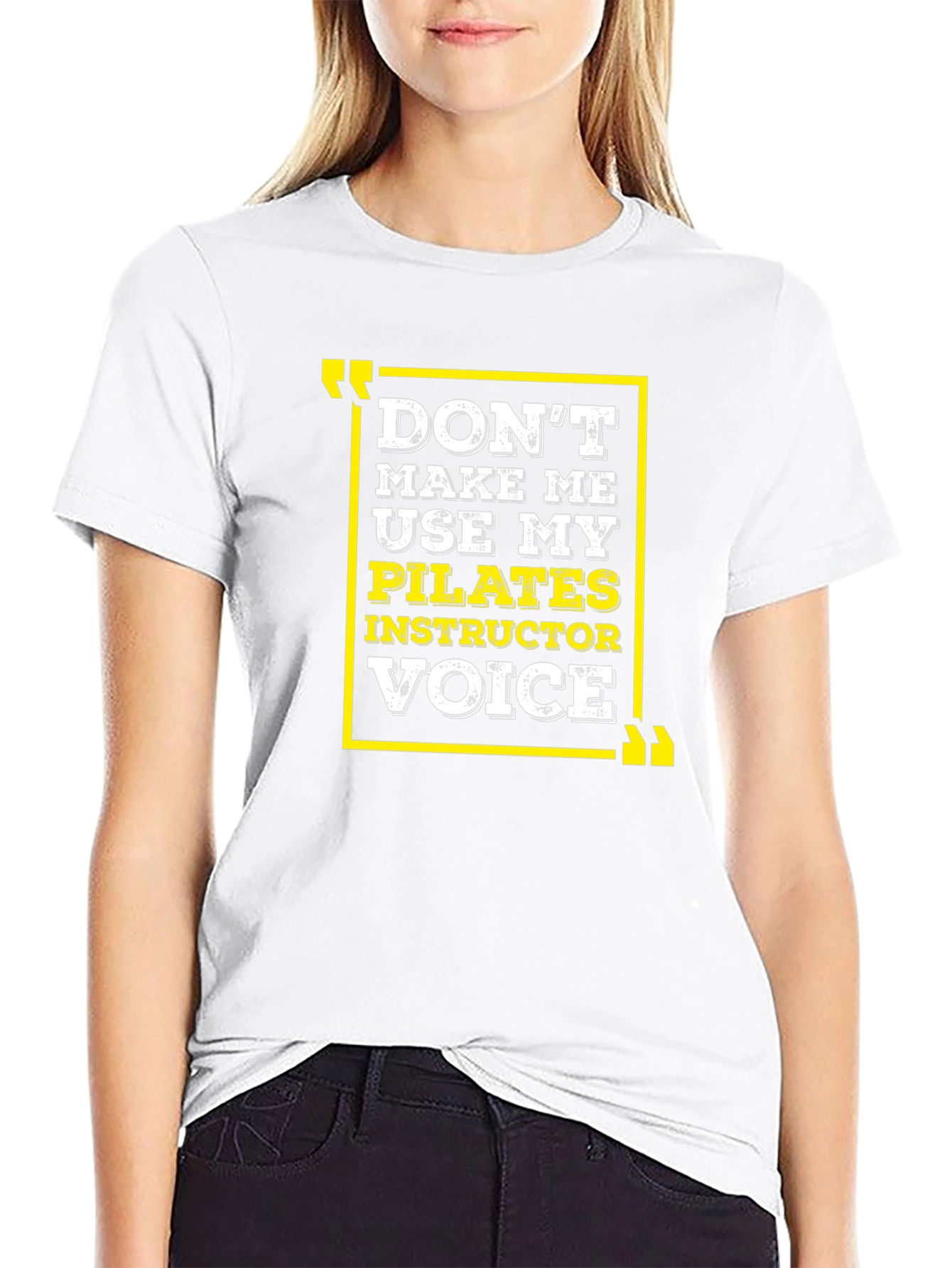 Camiseta Negra con Diseño Divertido de Pilates