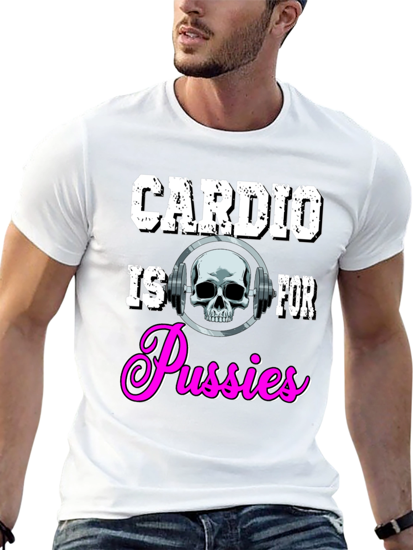 Camiseta Negra con Diseño de Gimnasio para Hombre