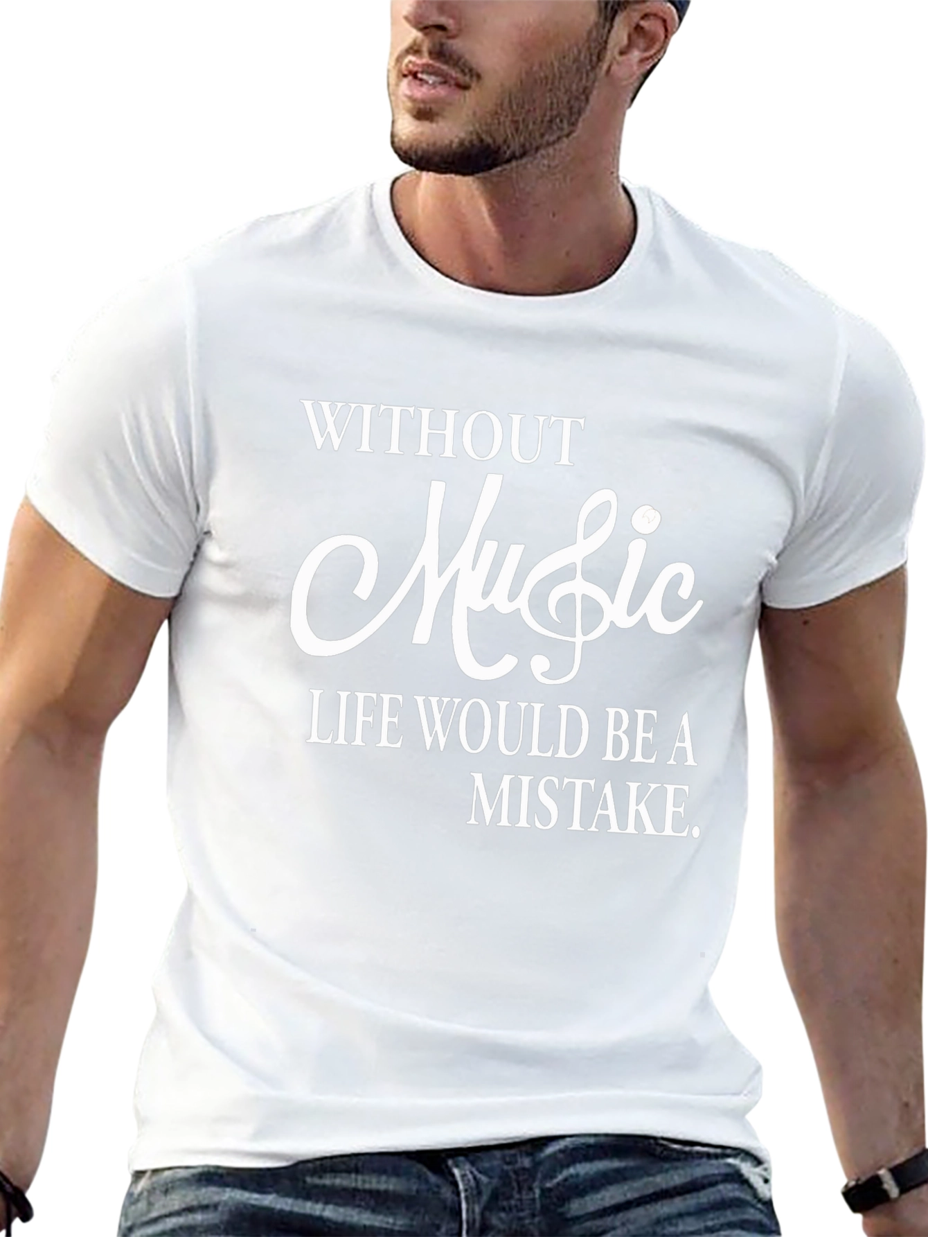 Camiseta Negra con Frase Musical Inspiradora