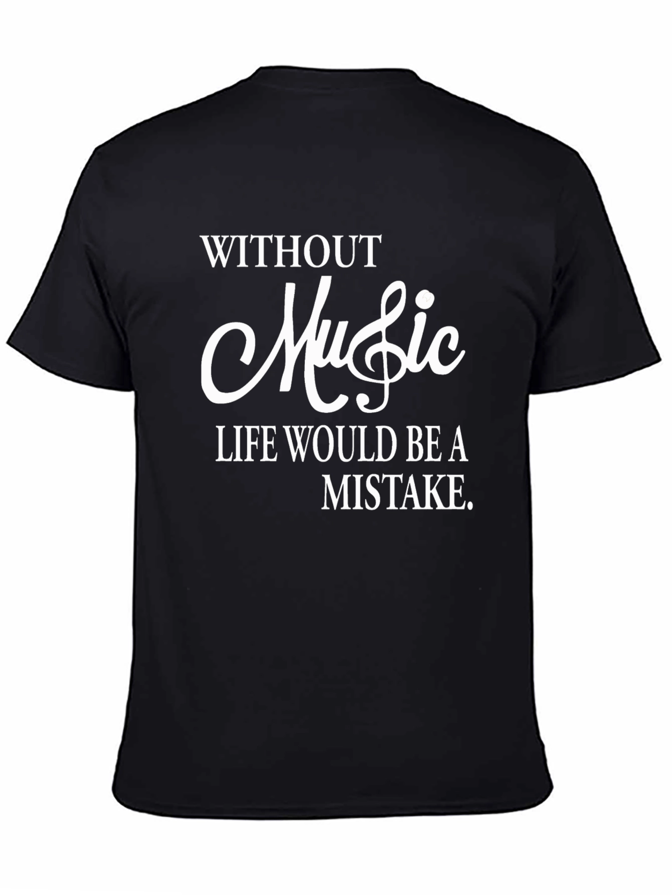 Camiseta Negra con Frase Musical Inspiradora
