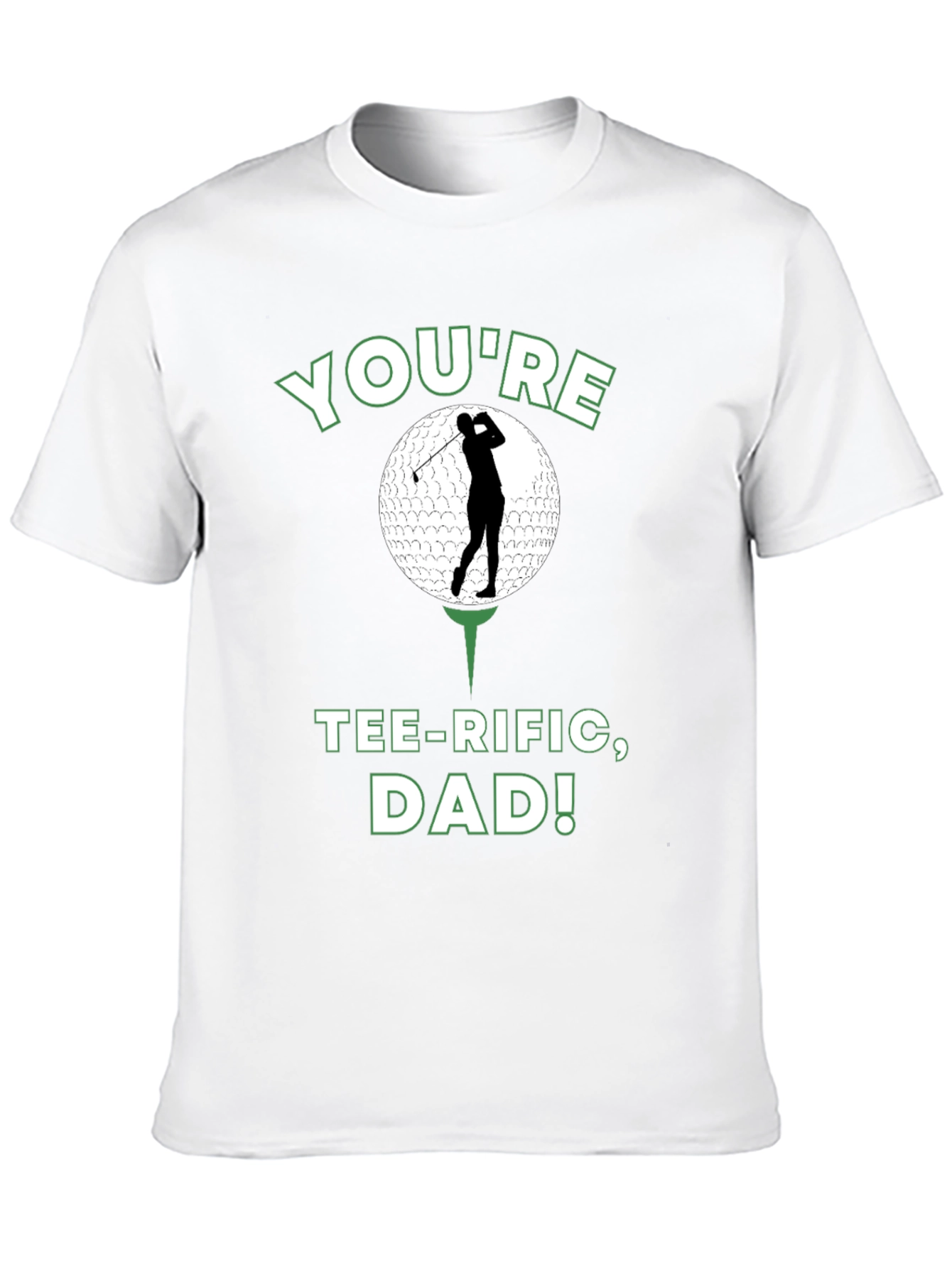 Camiseta Negra Divertida para Papá Golfista - ¡Tee-riffic!