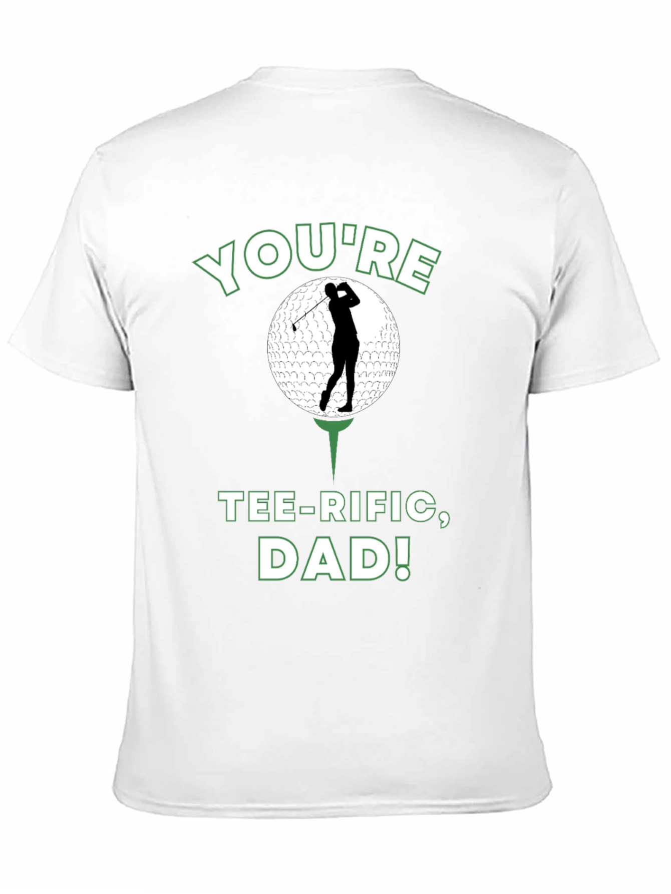 Camiseta Negra Divertida para Papá Golfista - ¡Tee-riffic!