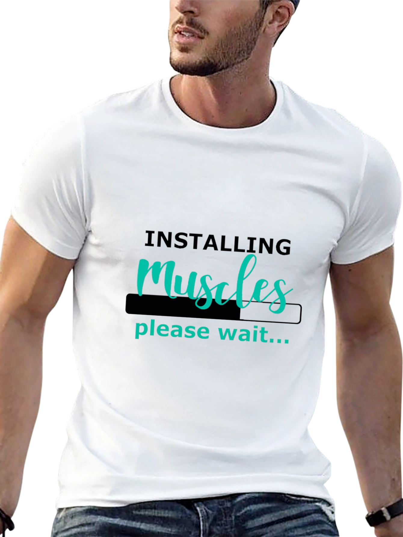 Camiseta Negra Hombre - Instalando Músculos