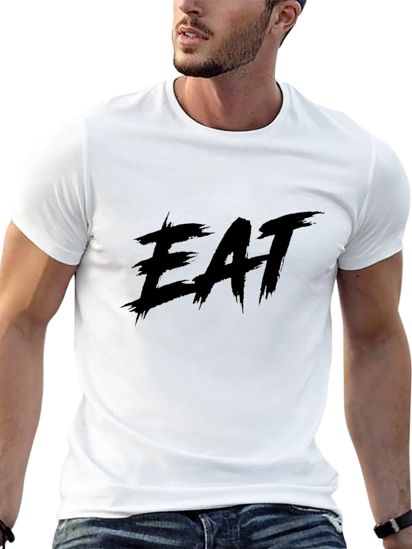 Camiseta Negra EAT - Estilo Urbano y Casual
