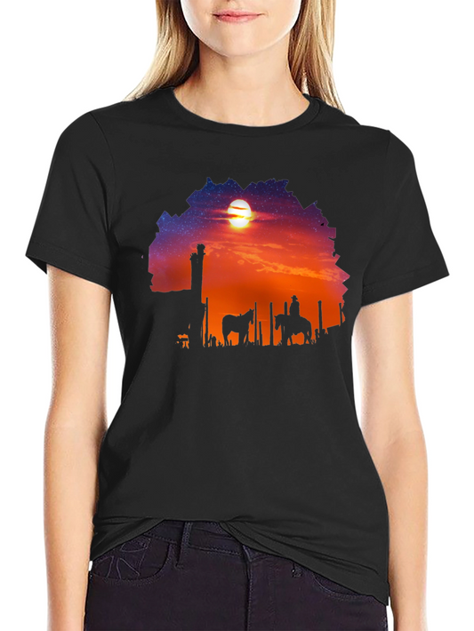 Camiseta Negra Sunset Vaquero