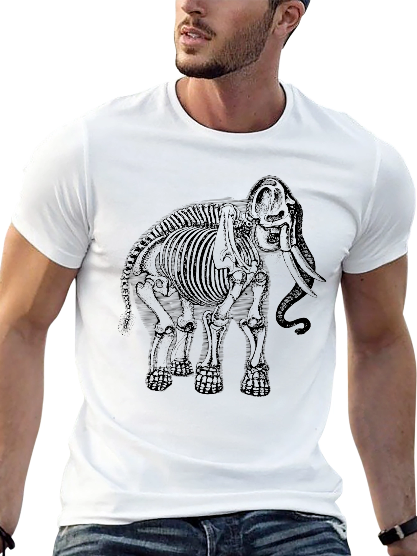 Camiseta Negra Esqueleto de Mamut