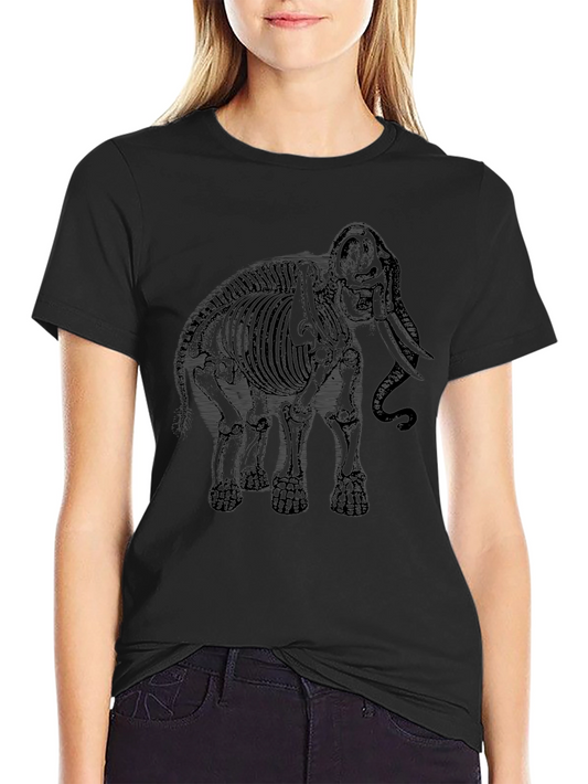 Camiseta Negra Esqueleto de Mamut