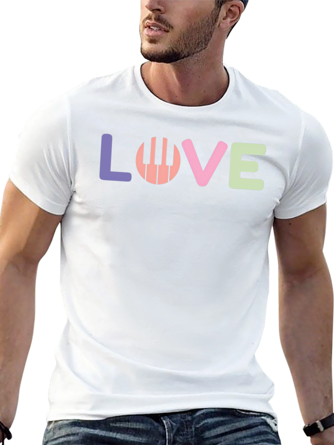 Camiseta Negra Love Piano para Amantes de la Música