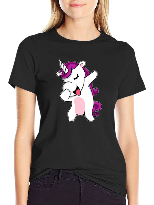 Camiseta Negra con Unicornio Dabbing
