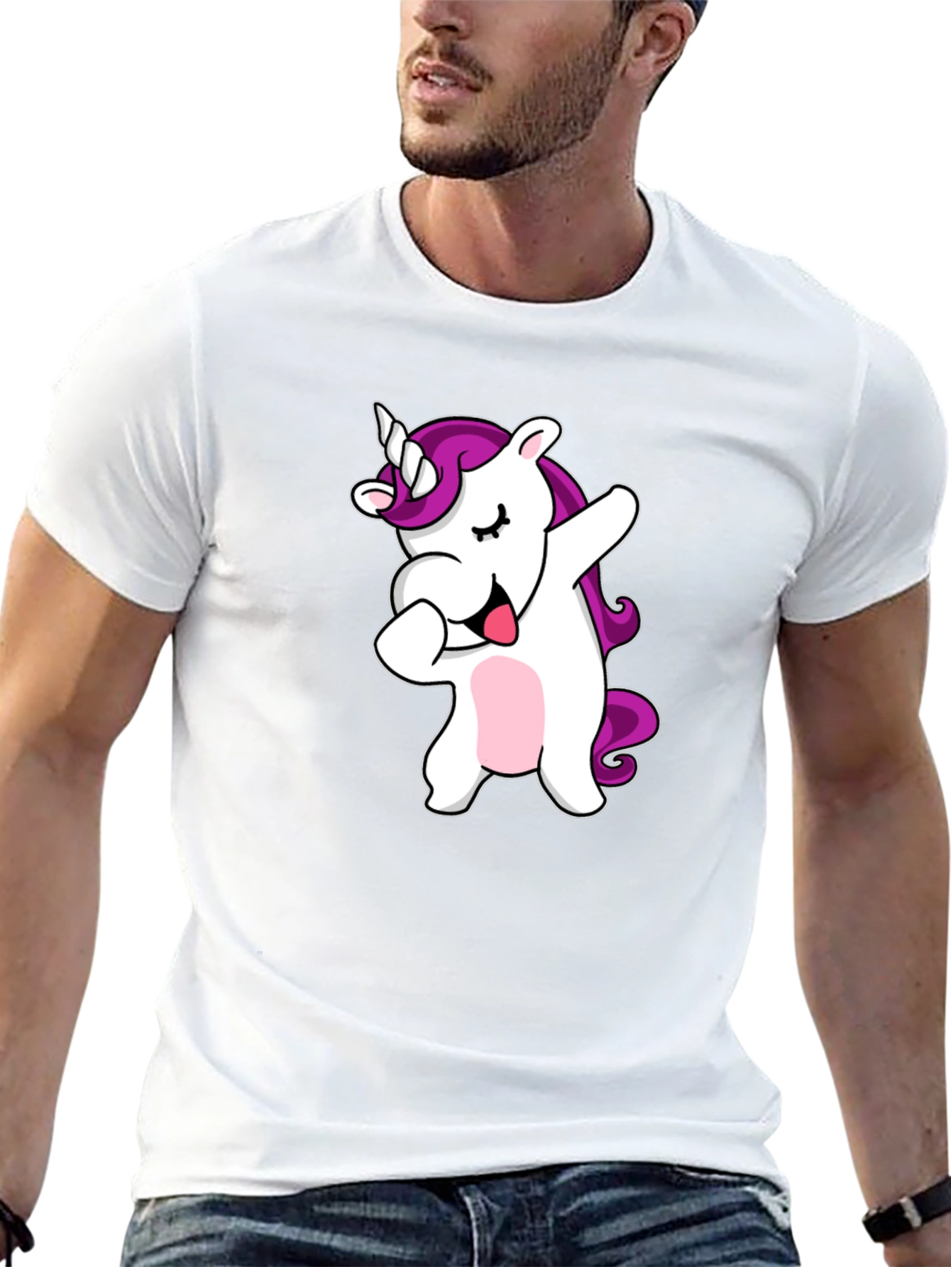 Camiseta Negra con Unicornio Dabbing