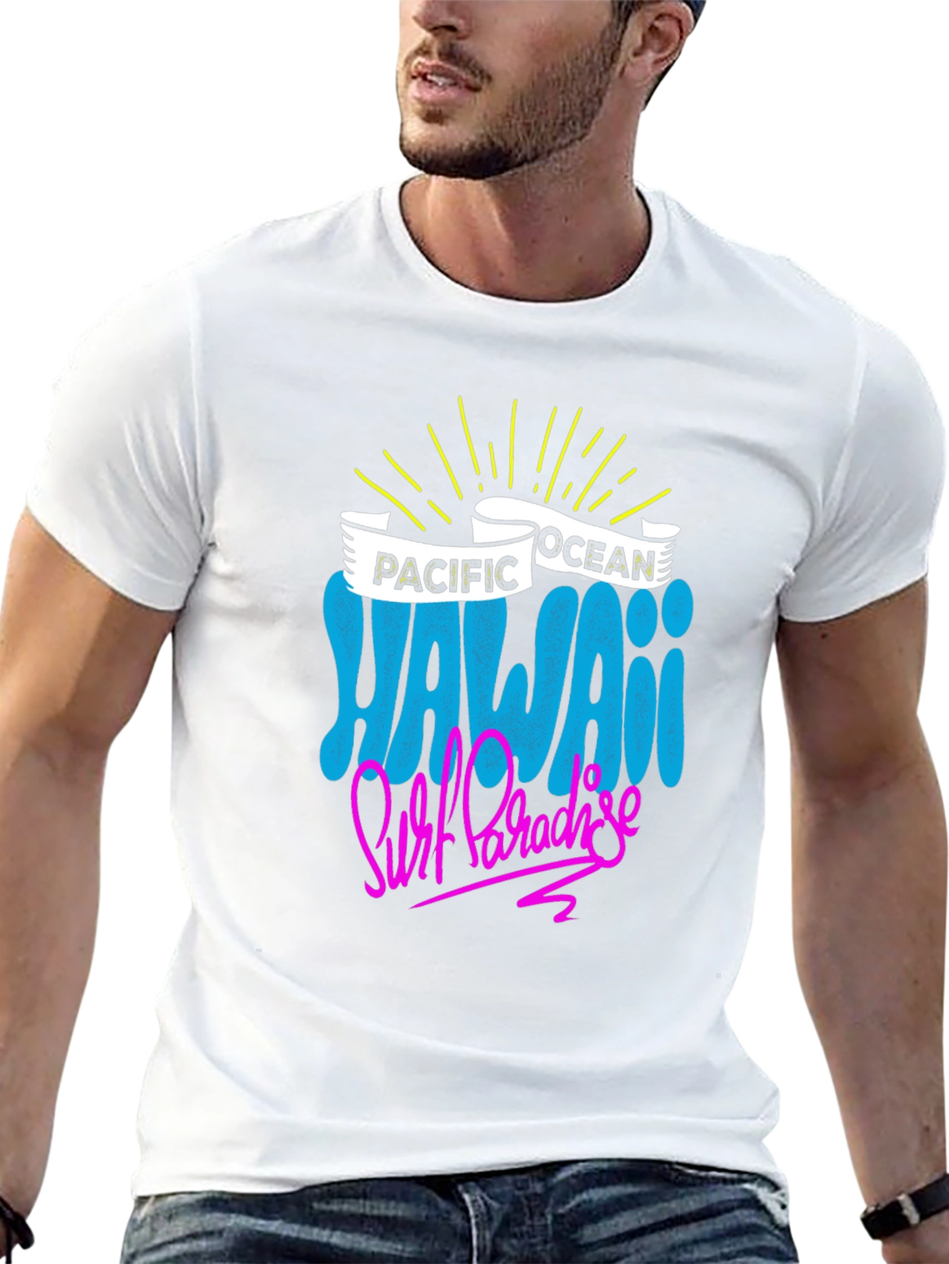 Camiseta Negra Hawaii Surf Paradise