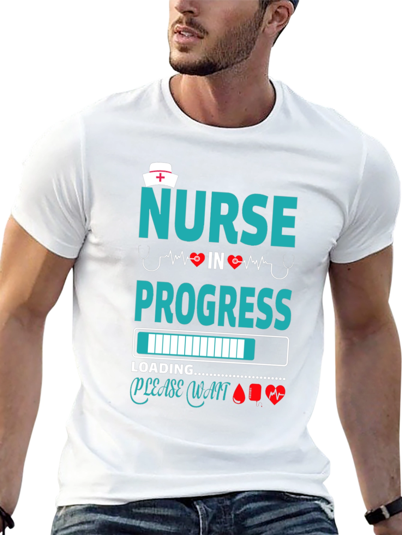 Camiseta Negra: Enfermera en Progreso - Diseño Médico