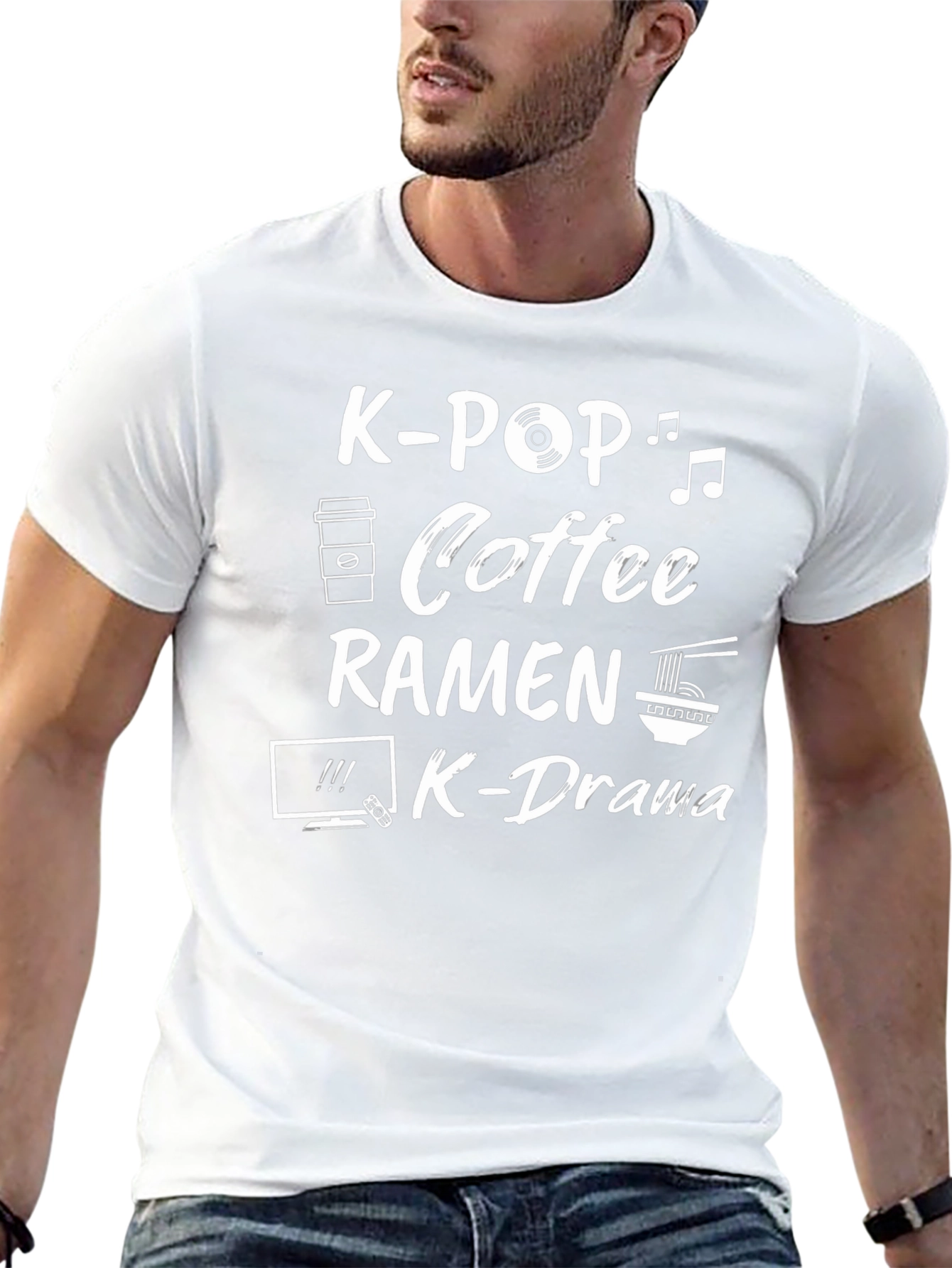 Camiseta Negra K-Pop Café Ramen K-Drama