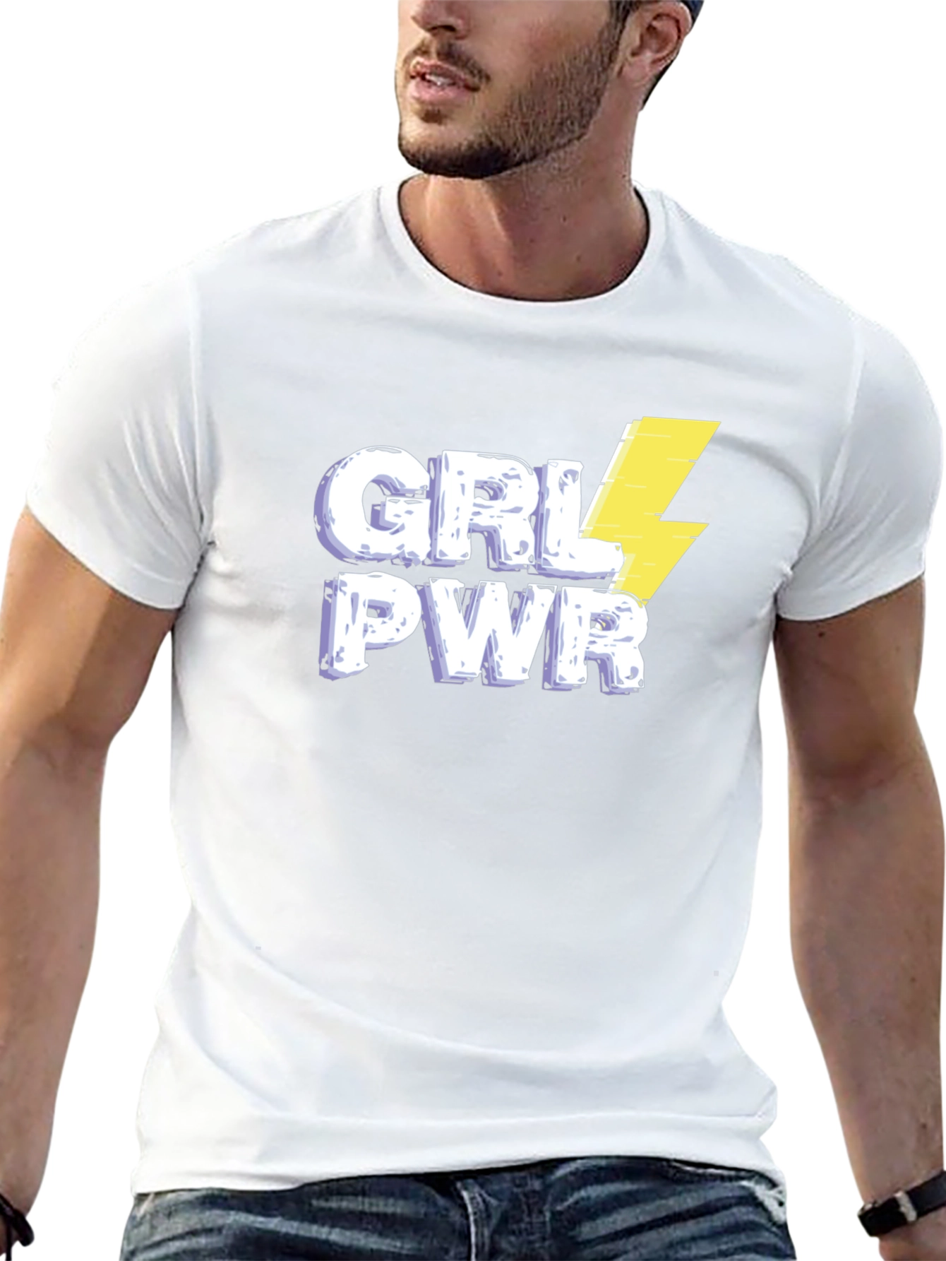Camiseta Negra GRL PWR con Rayo para Mujer