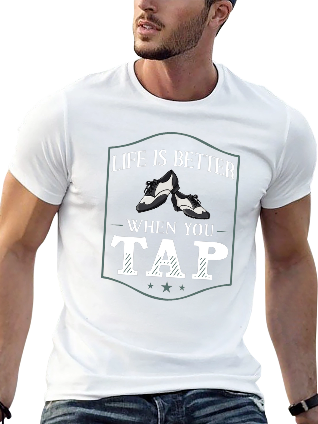 Camiseta Negra La Vida es Mejor Bailando Tap