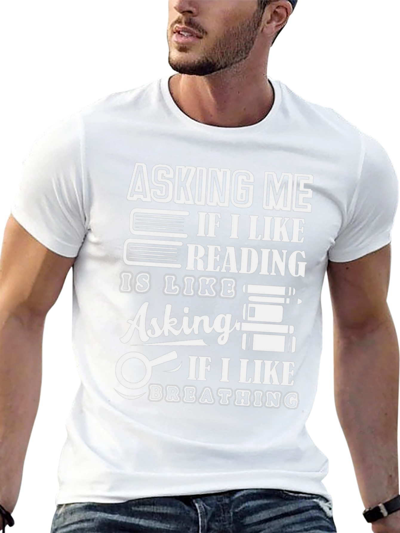 Camiseta Negra con Diseño de Lectura