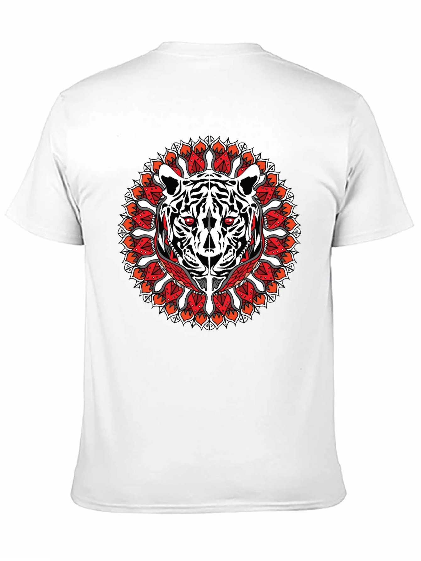 Camiseta Negra con Diseño de Tigre Mandala