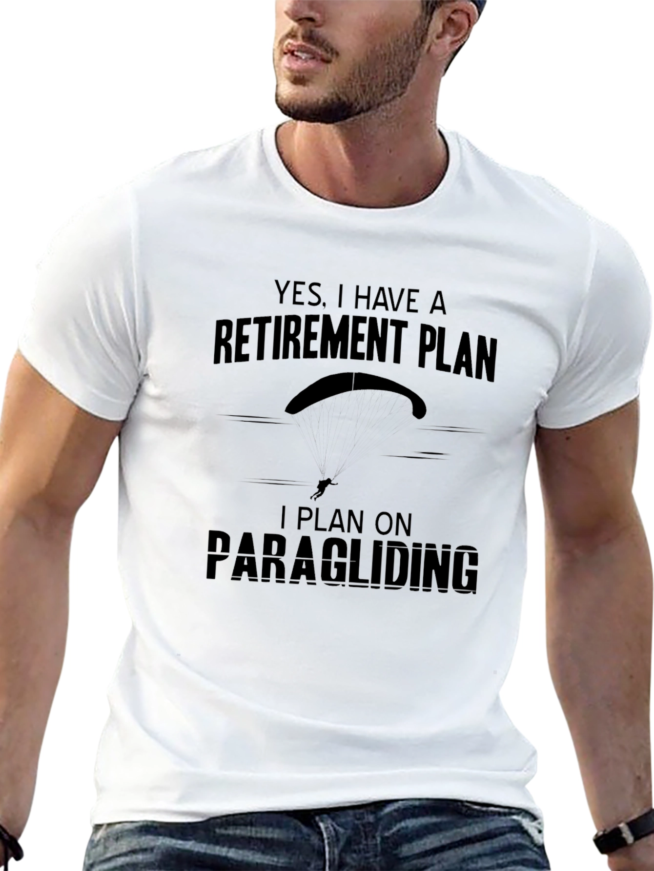 Camiseta Negra con Diseño Plan de Retiro Parapente