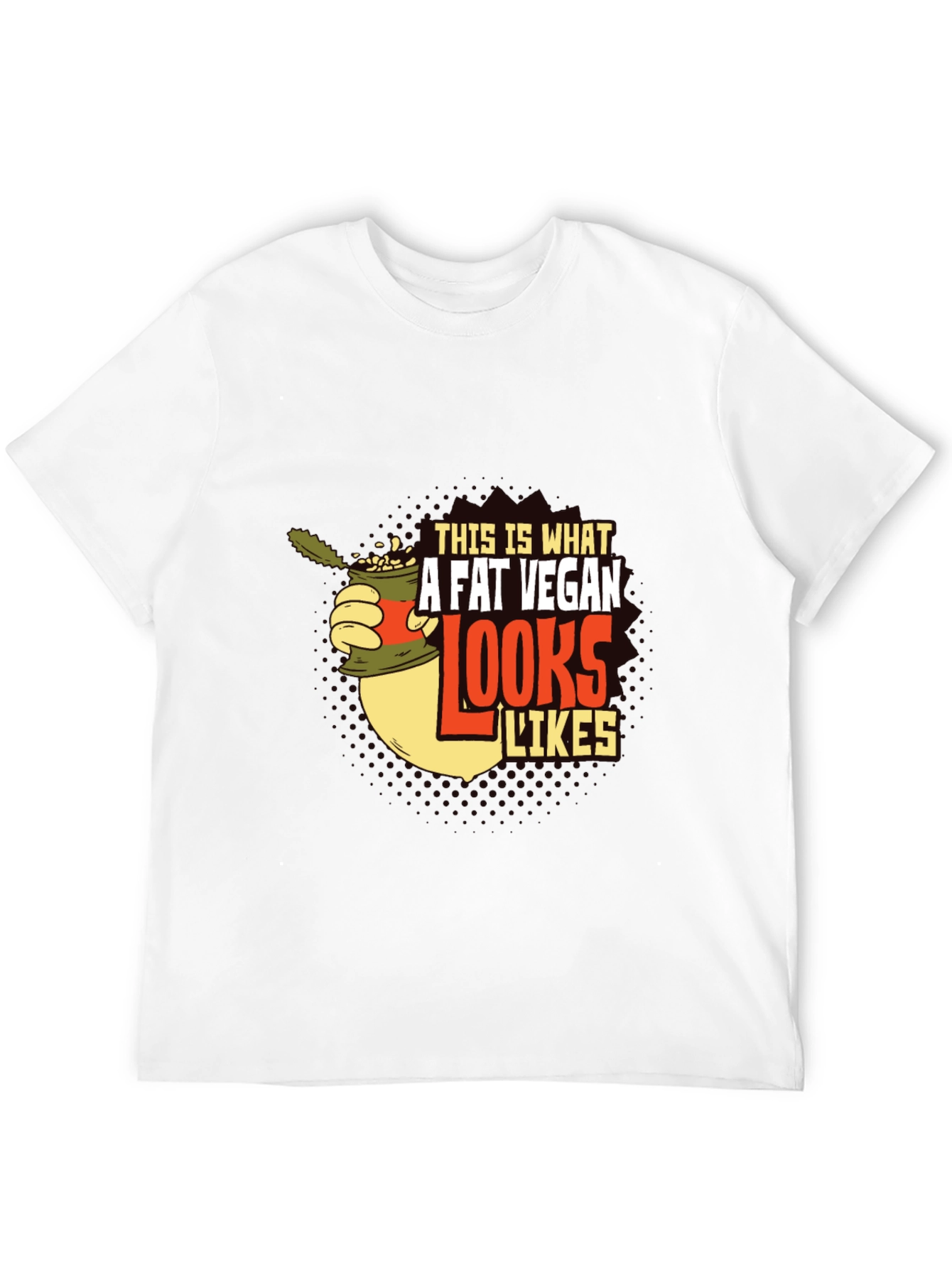 Camiseta Negra con Diseño Gráfico A Fat Vegan