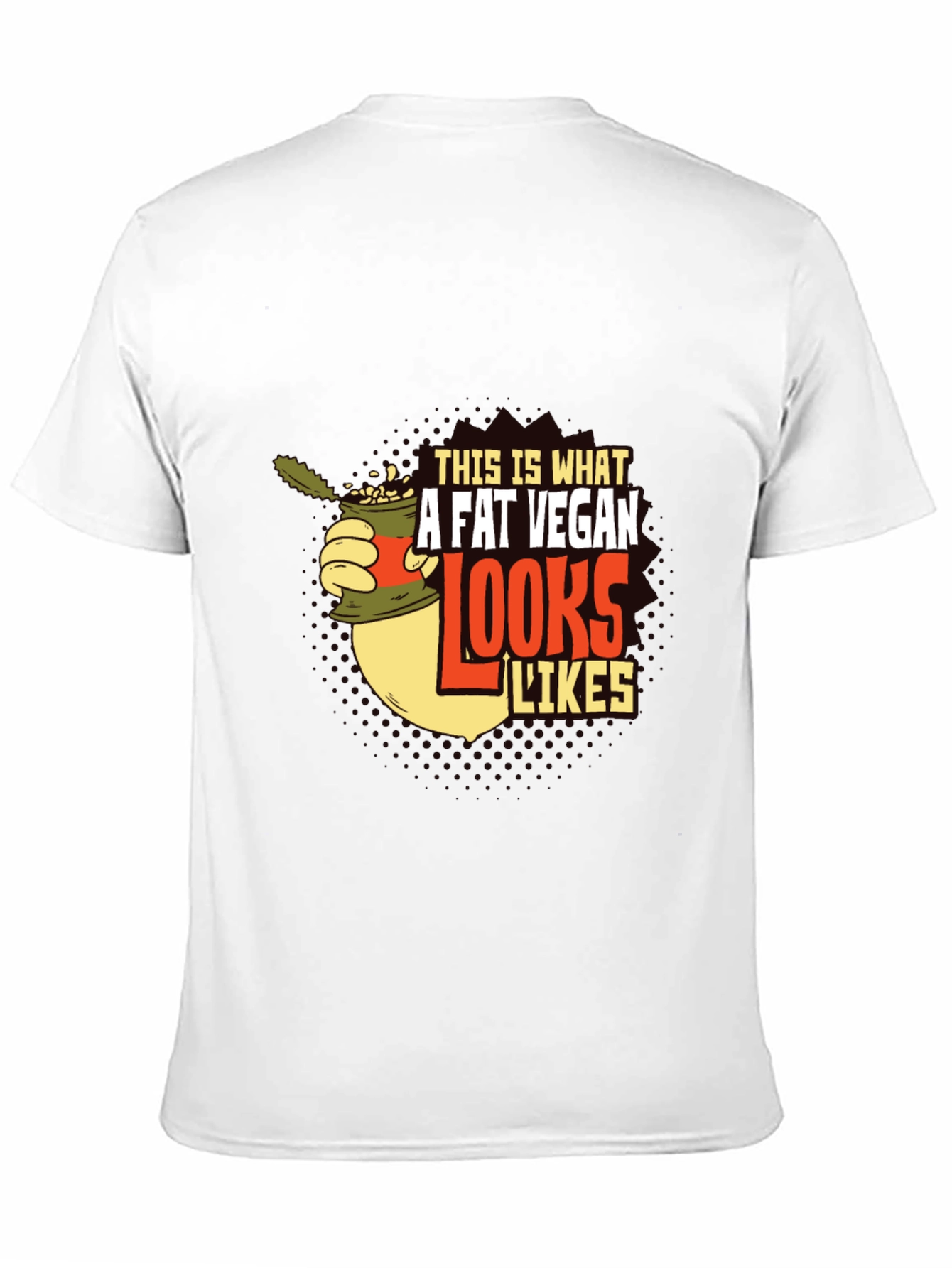 Camiseta Negra con Diseño Gráfico A Fat Vegan