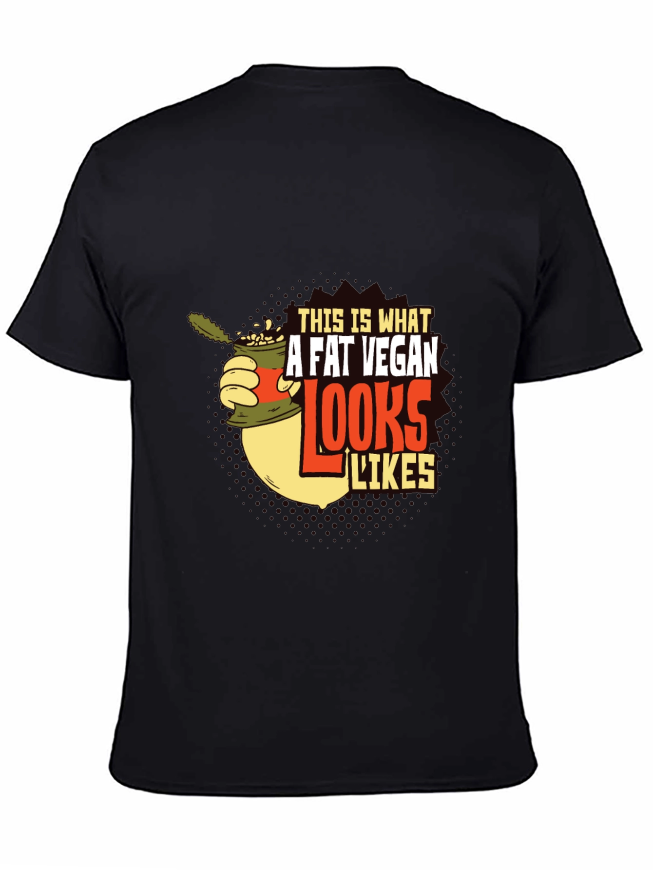 Camiseta Negra con Diseño Gráfico A Fat Vegan