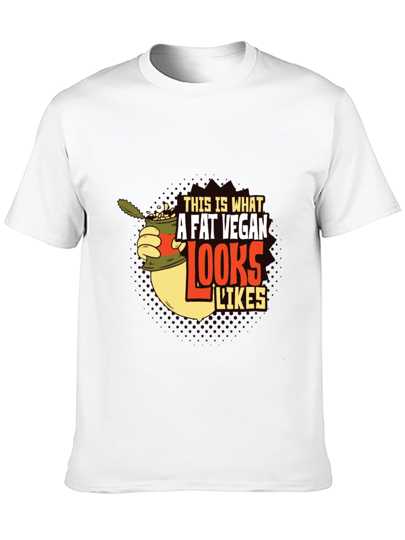 Camiseta Negra con Diseño Gráfico A Fat Vegan