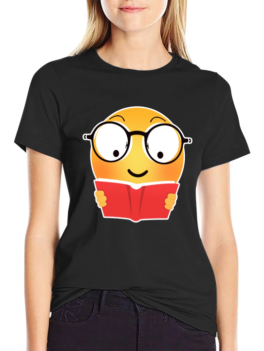 Camiseta Negra con Emoji Lector