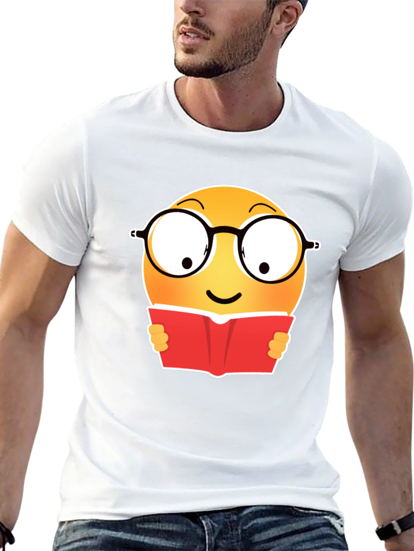 Camiseta Negra con Emoji Lector