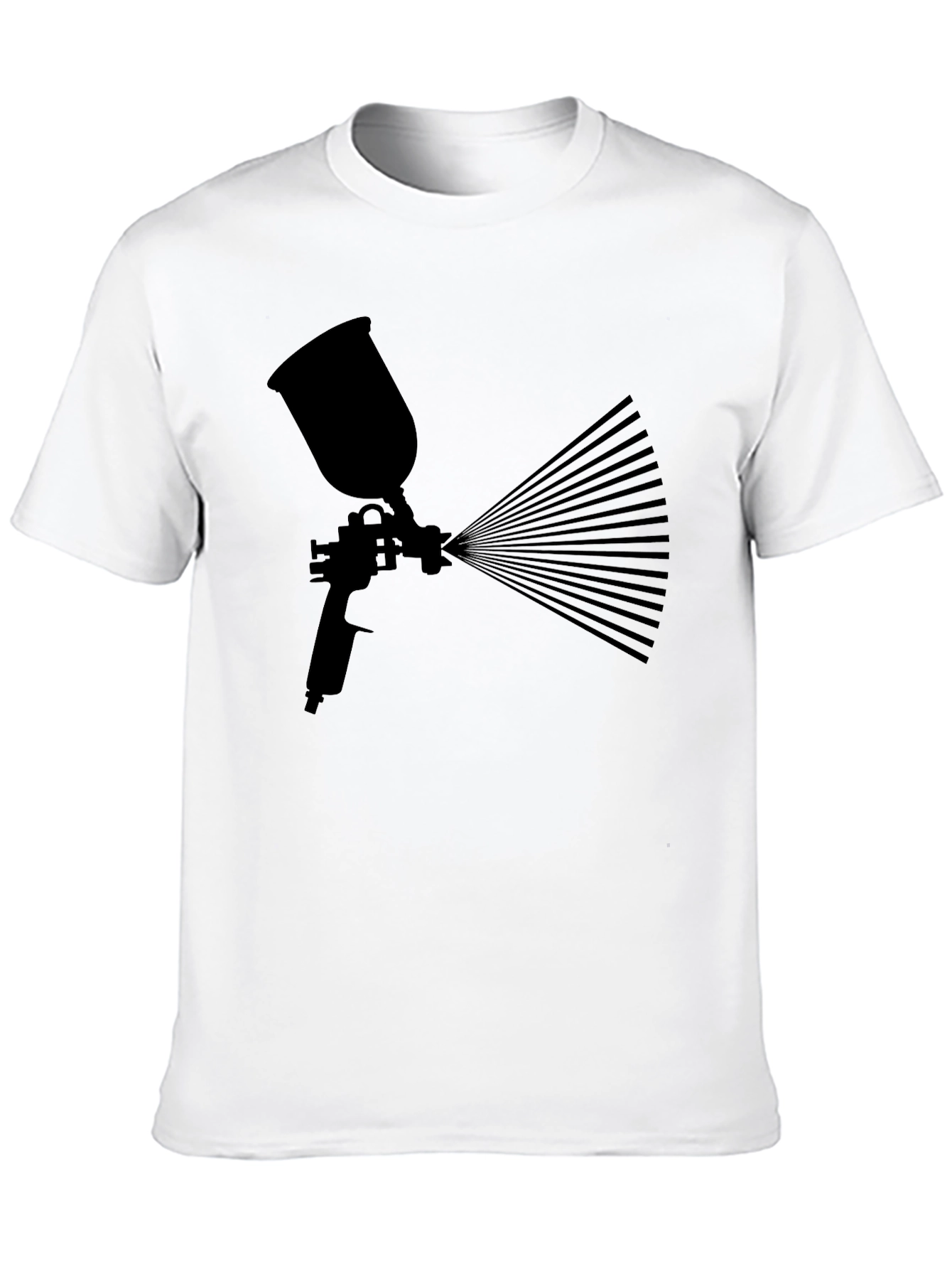 Camiseta Negra con Diseño de Pistola de Pintura