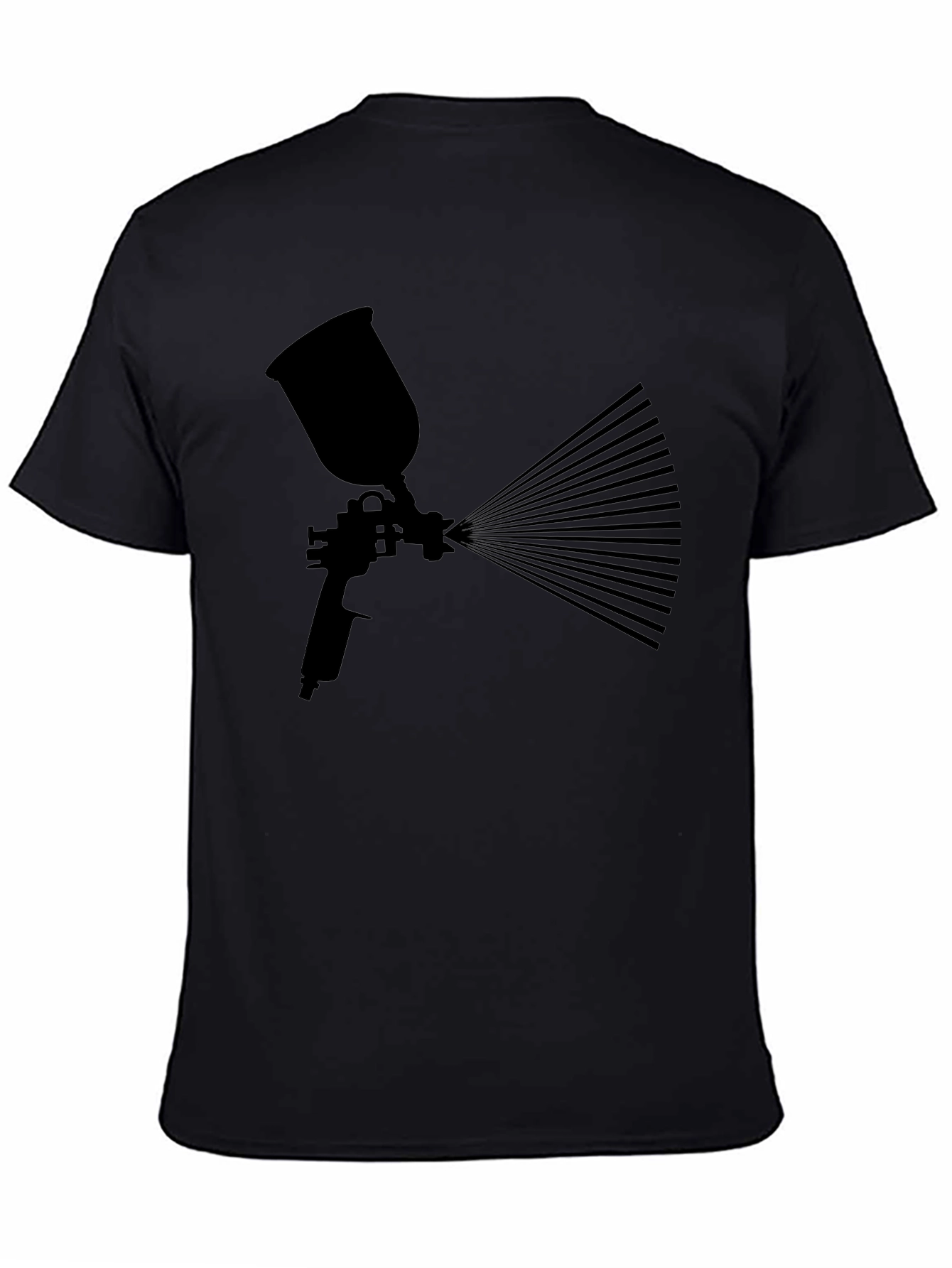 Camiseta Negra con Diseño de Pistola de Pintura