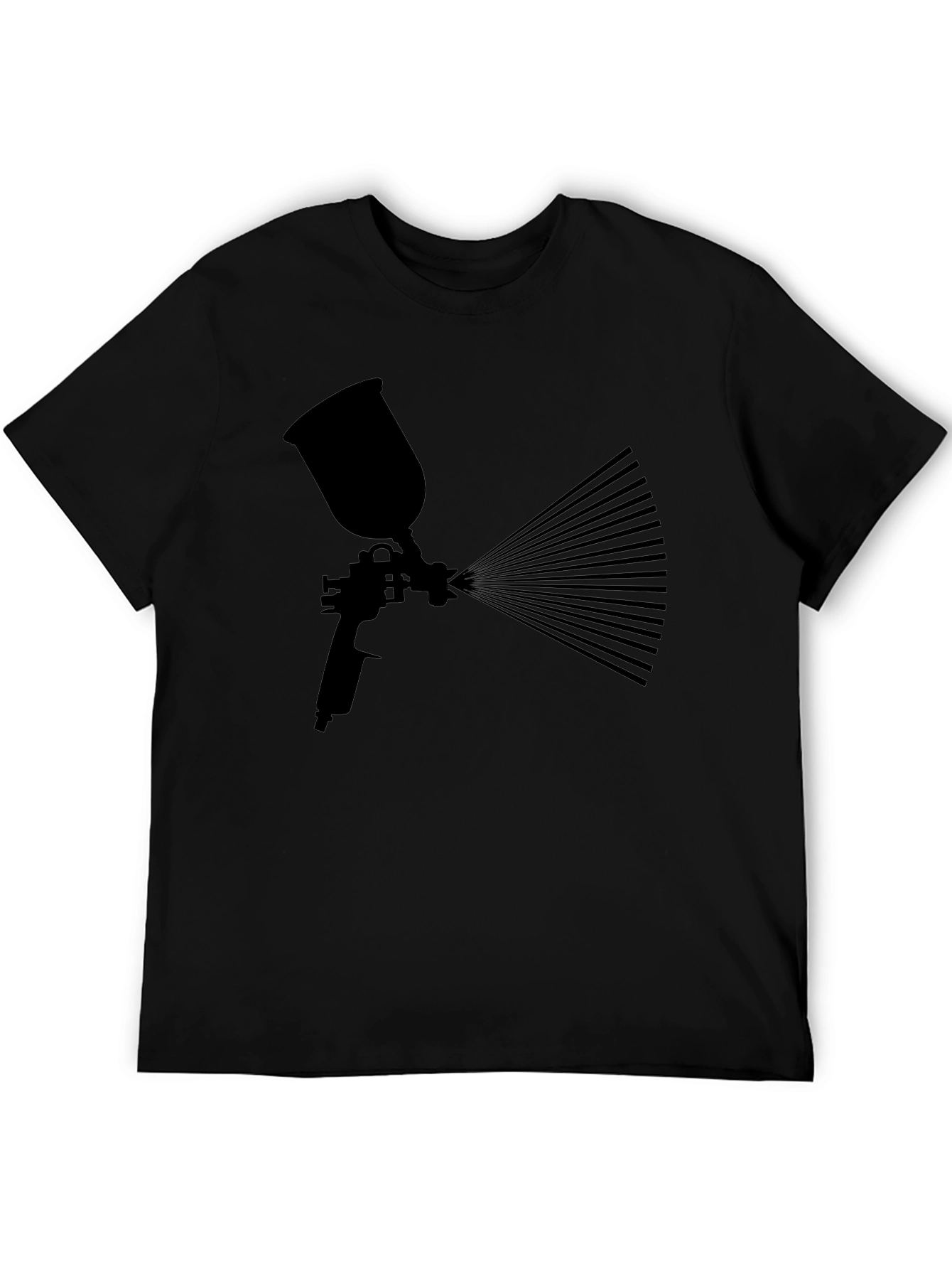 Camiseta Negra con Diseño de Pistola de Pintura