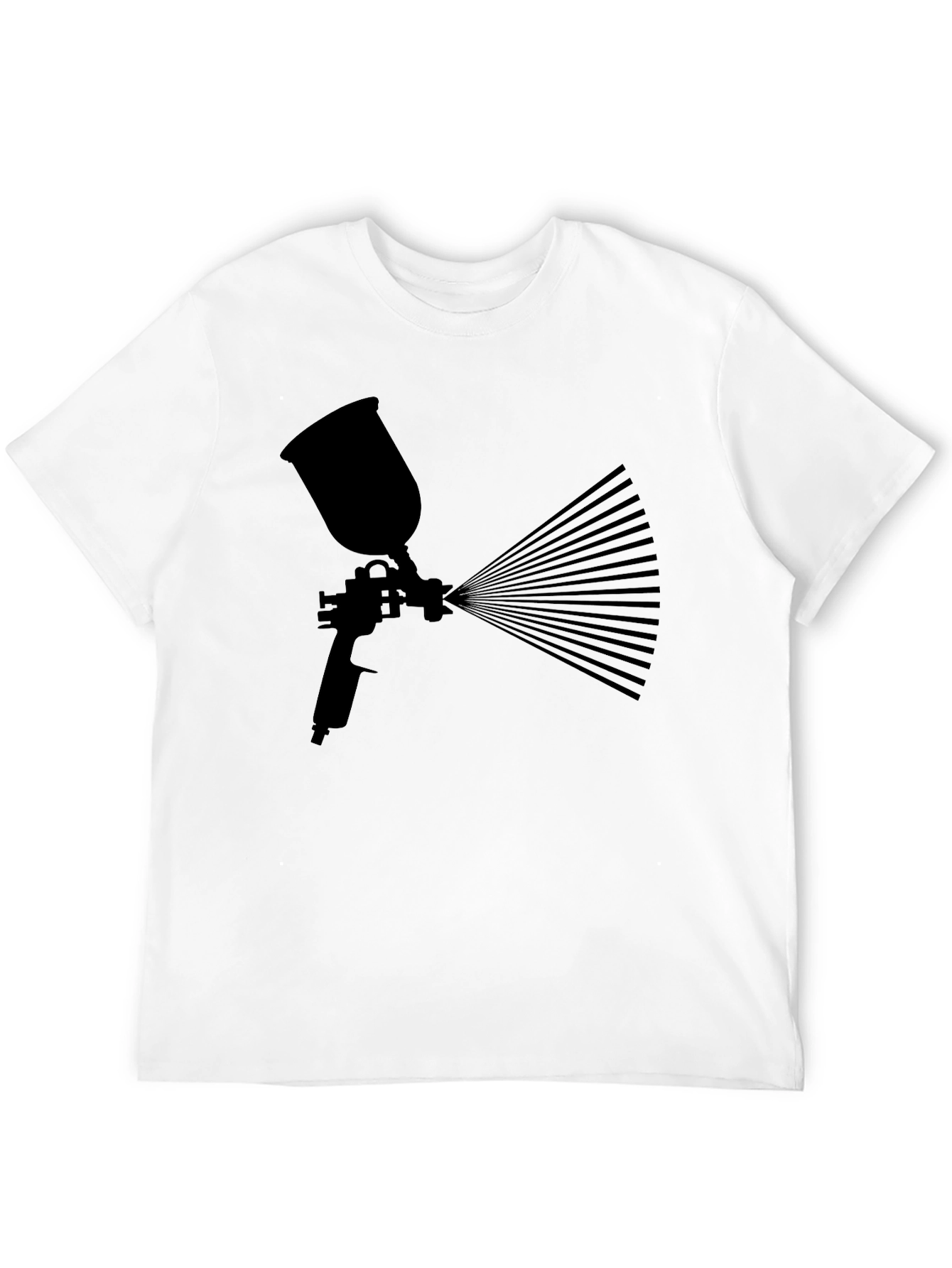 Camiseta Negra con Diseño de Pistola de Pintura