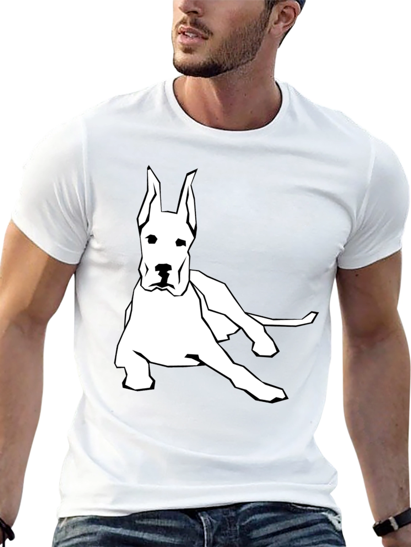 Camiseta Negra con Diseño de Gran Danés